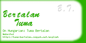 bertalan tuma business card